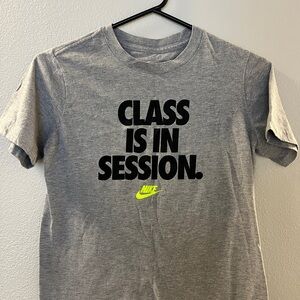 Nike Heather Gray Tee with Black Print